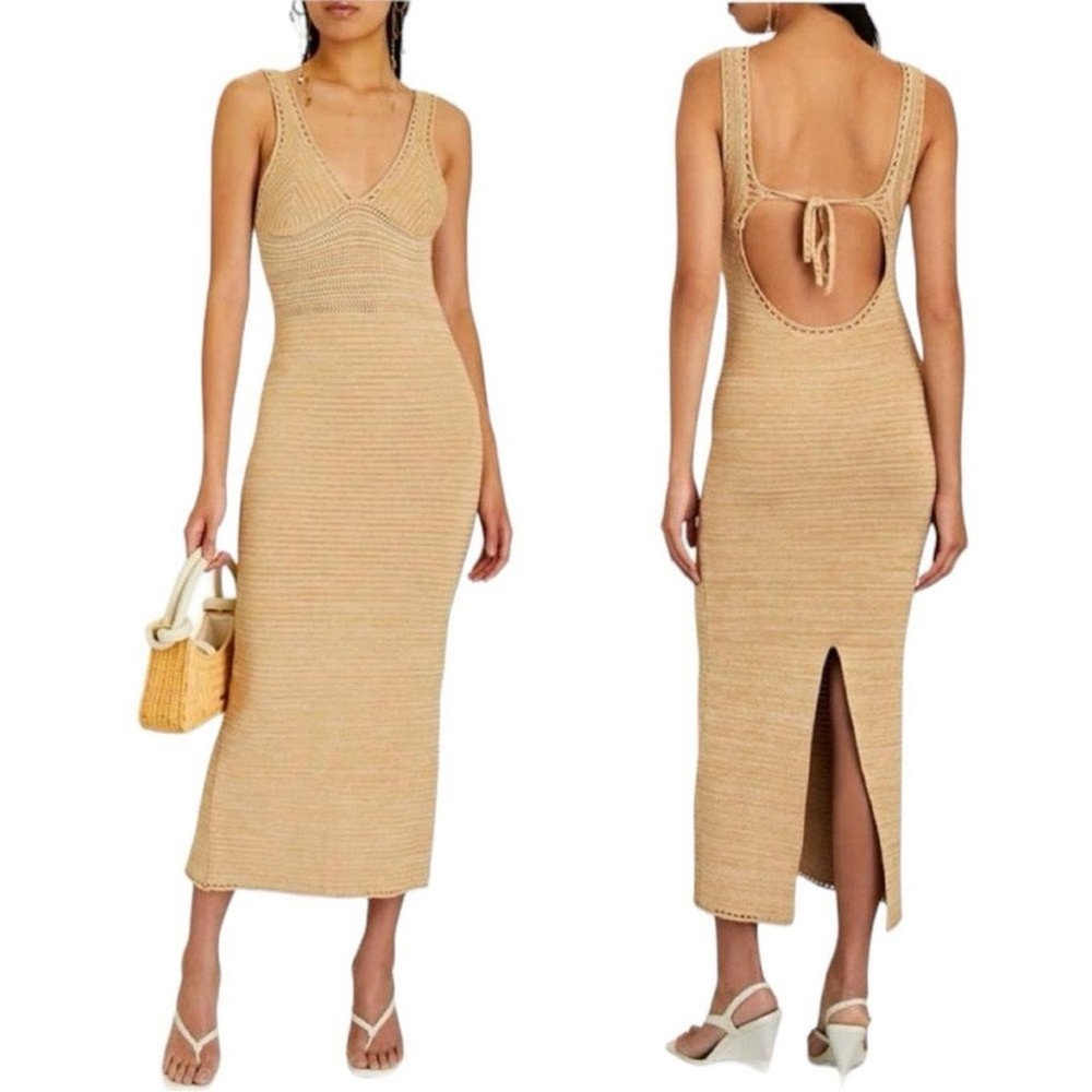 Ronny Kobo Tan Knit Dress